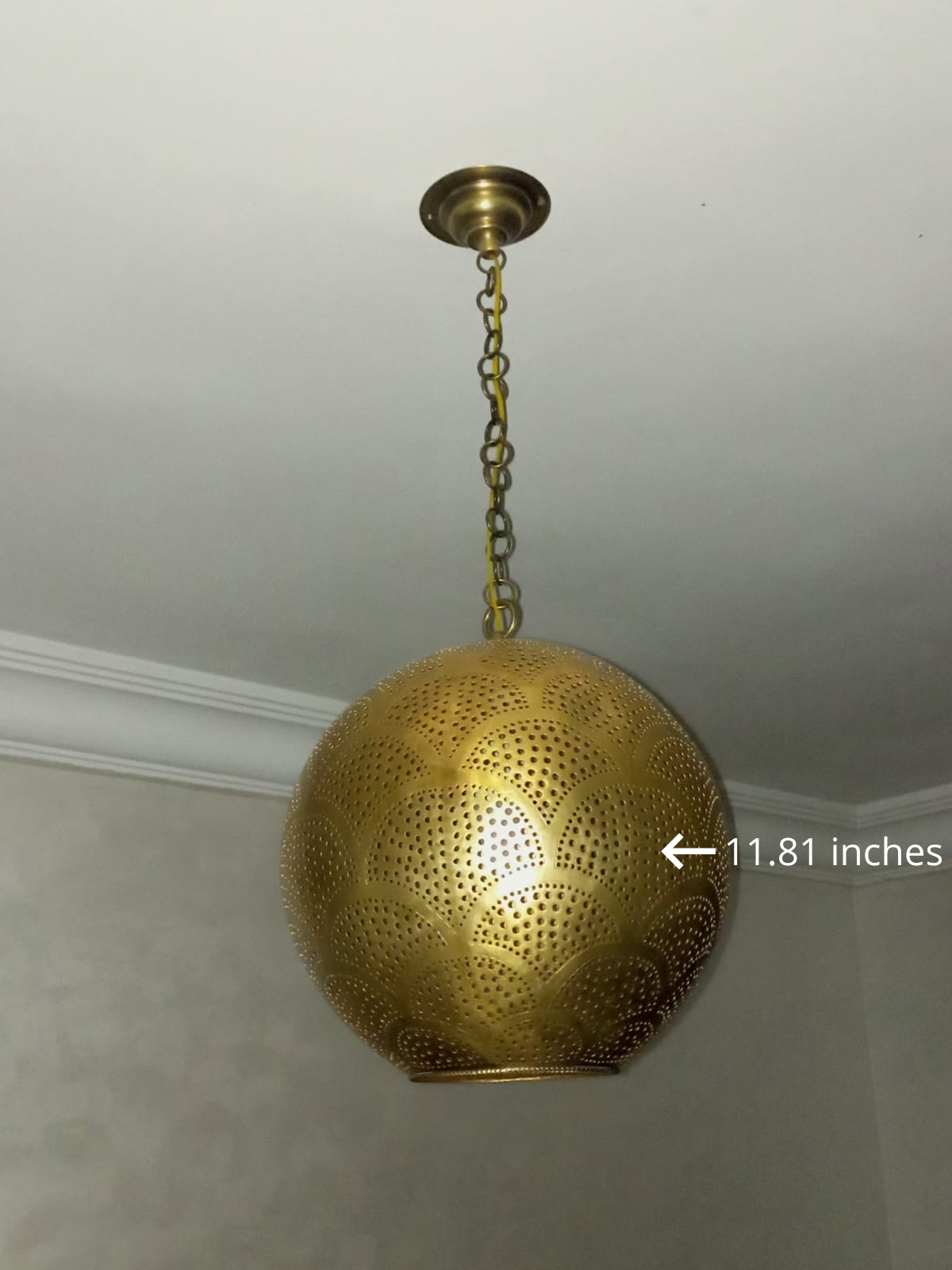 Handmade Moroccan solid copper globe pendant light