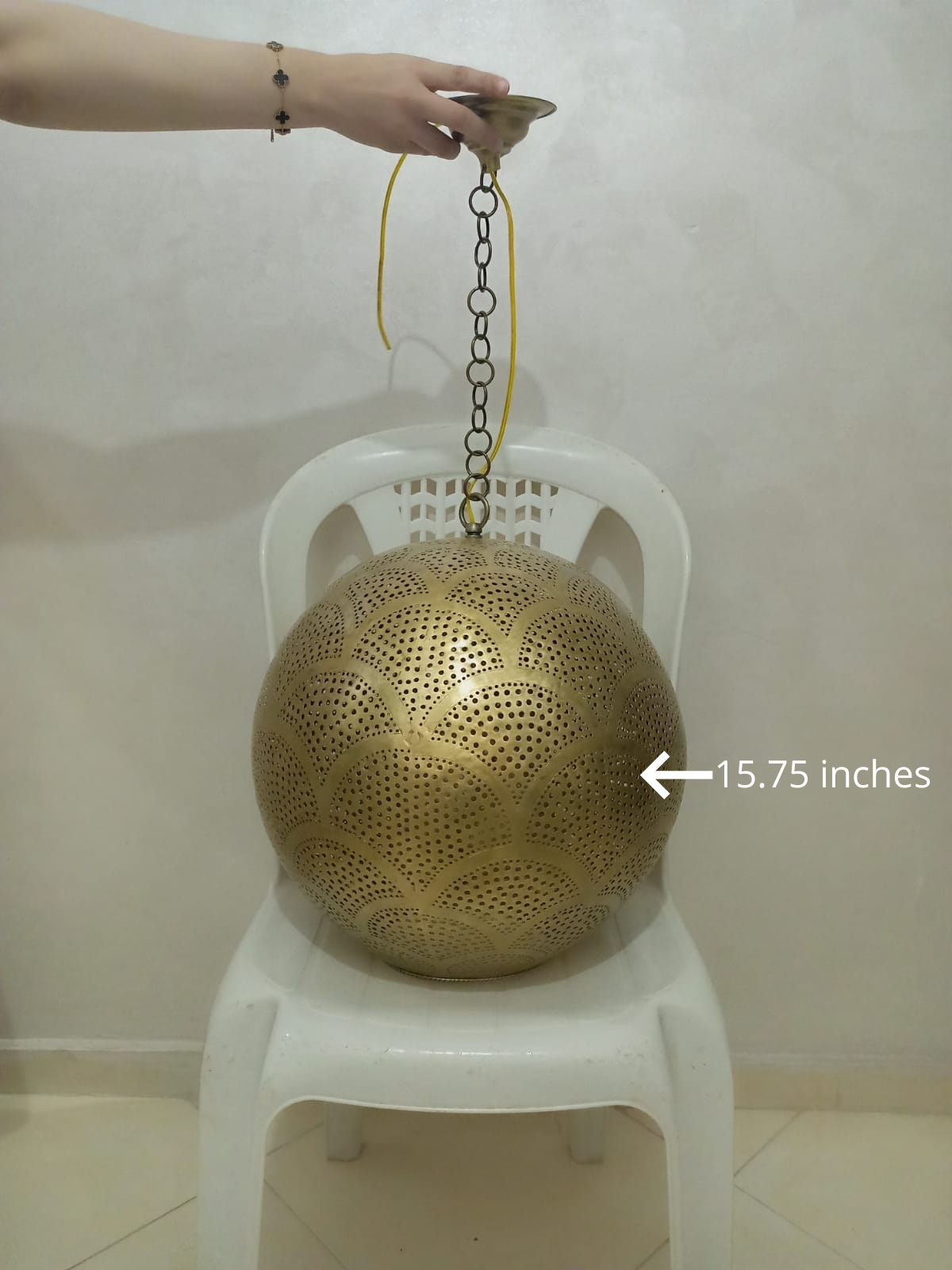 Handmade Moroccan solid copper globe pendant light