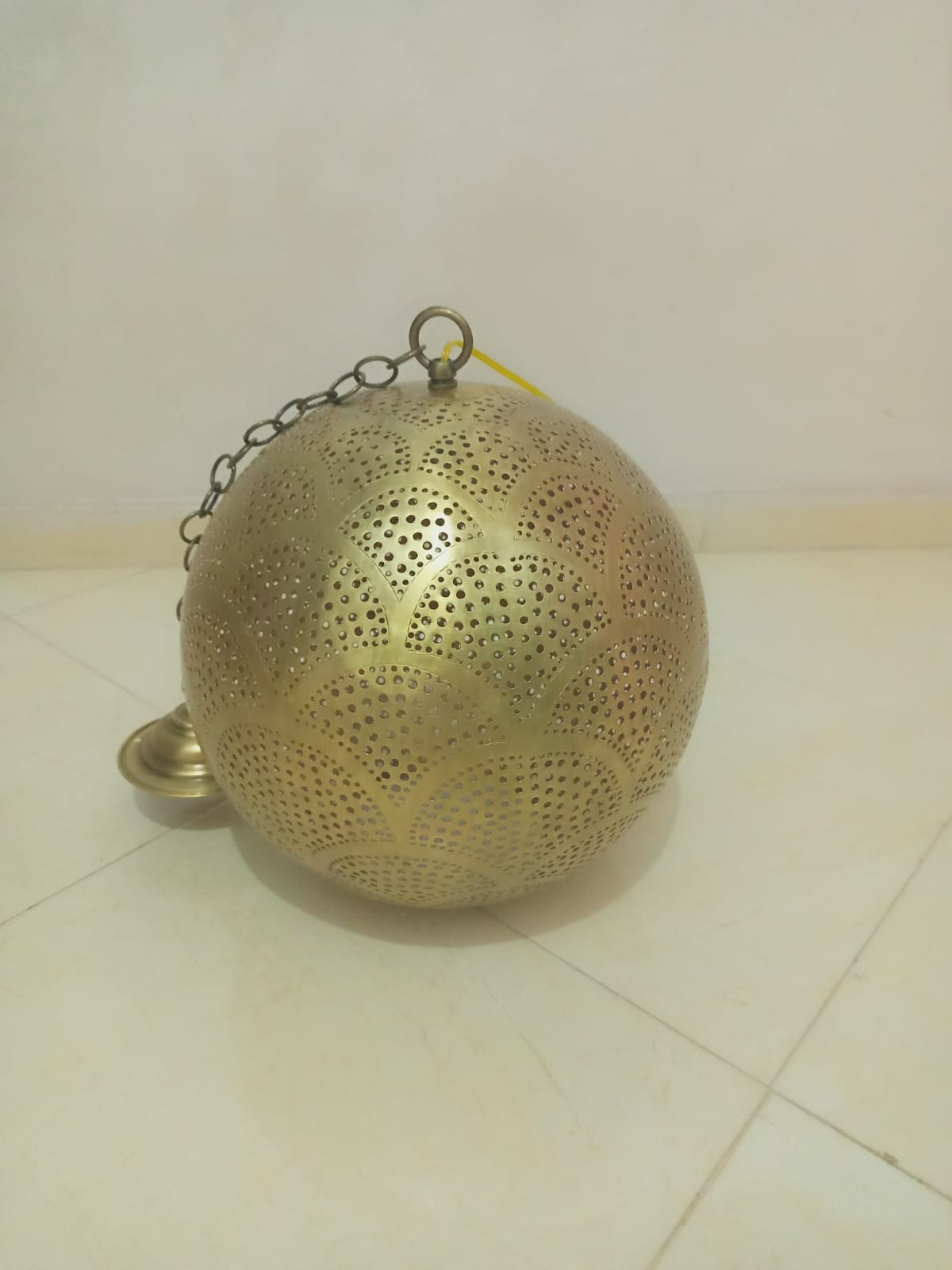Handmade Moroccan solid copper globe pendant light