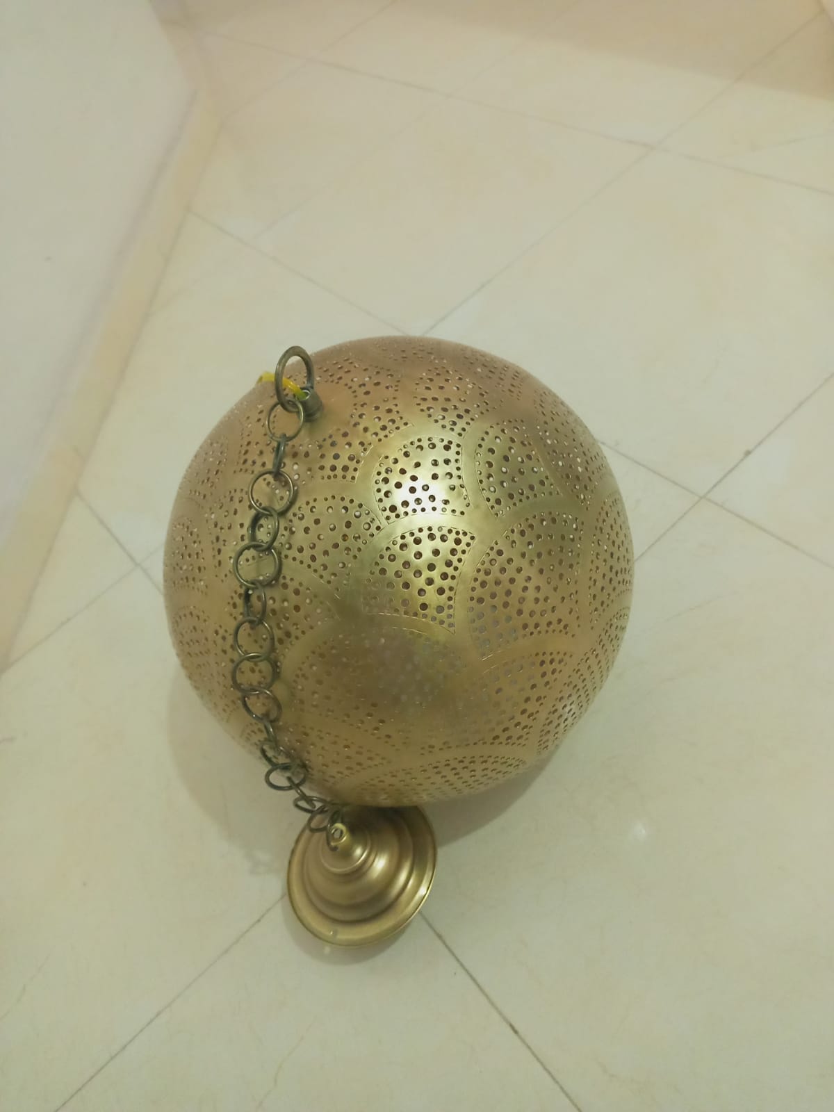 Handmade Moroccan solid copper globe pendant light