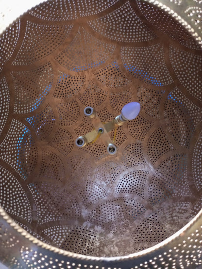 Handmade Moroccan solid copper globe pendant light